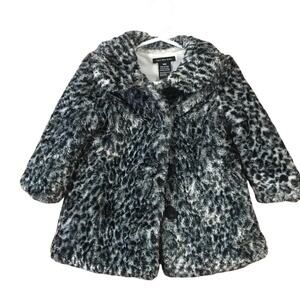 Baby Girl Fuzzy Coat sz 18 m  Animal Print Furry coat sz 18 m
